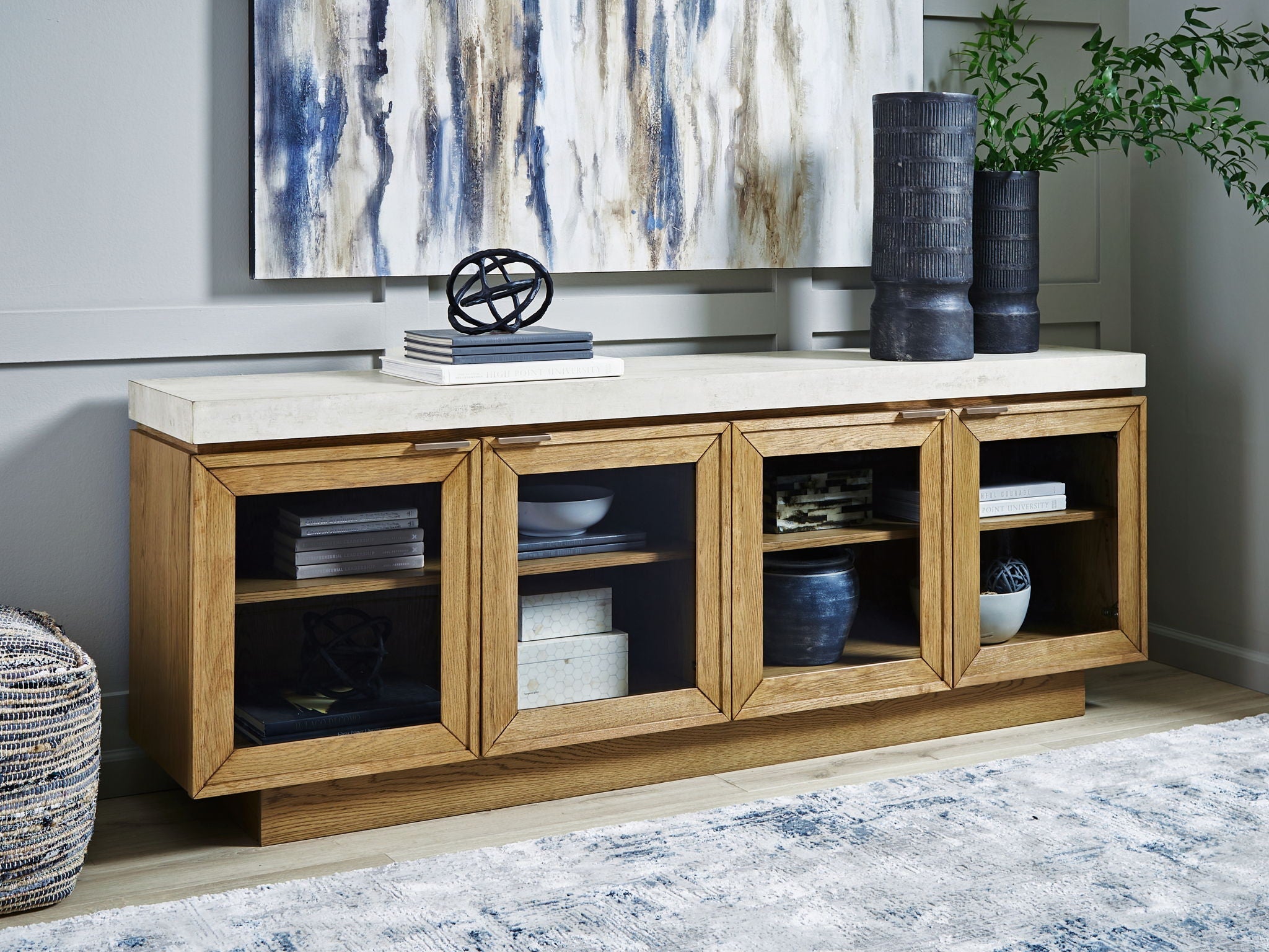 Adanworth - Accent Cabinet - Light Brown / Gray - Stylish Home Furniture