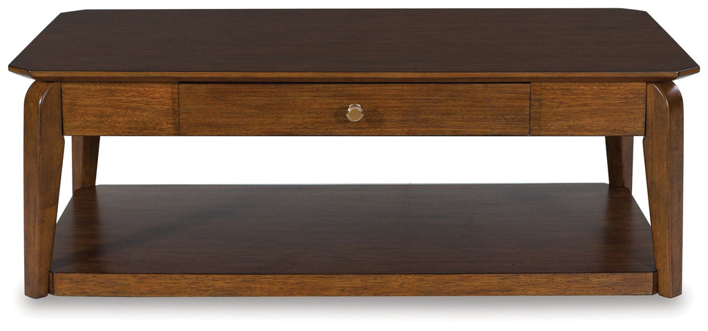 Trenmour - Rectangular Cocktail Table - Medium Brown - Stylish Home Furniture