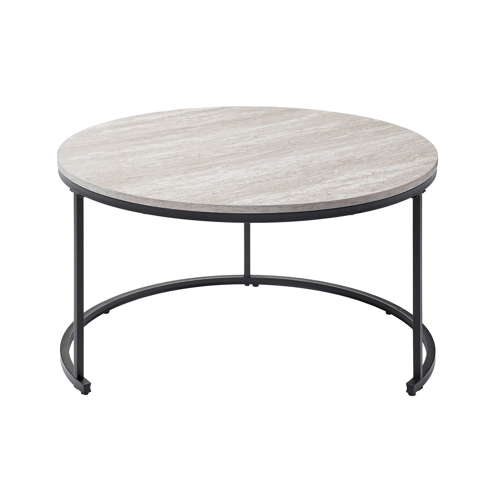 Forma - 4 Piece Occasional Set (1 Coffee, 1 Large End Table & 1 Stool, 1 Small End Table) - Black / White / Gray - Stylish Home Furniture