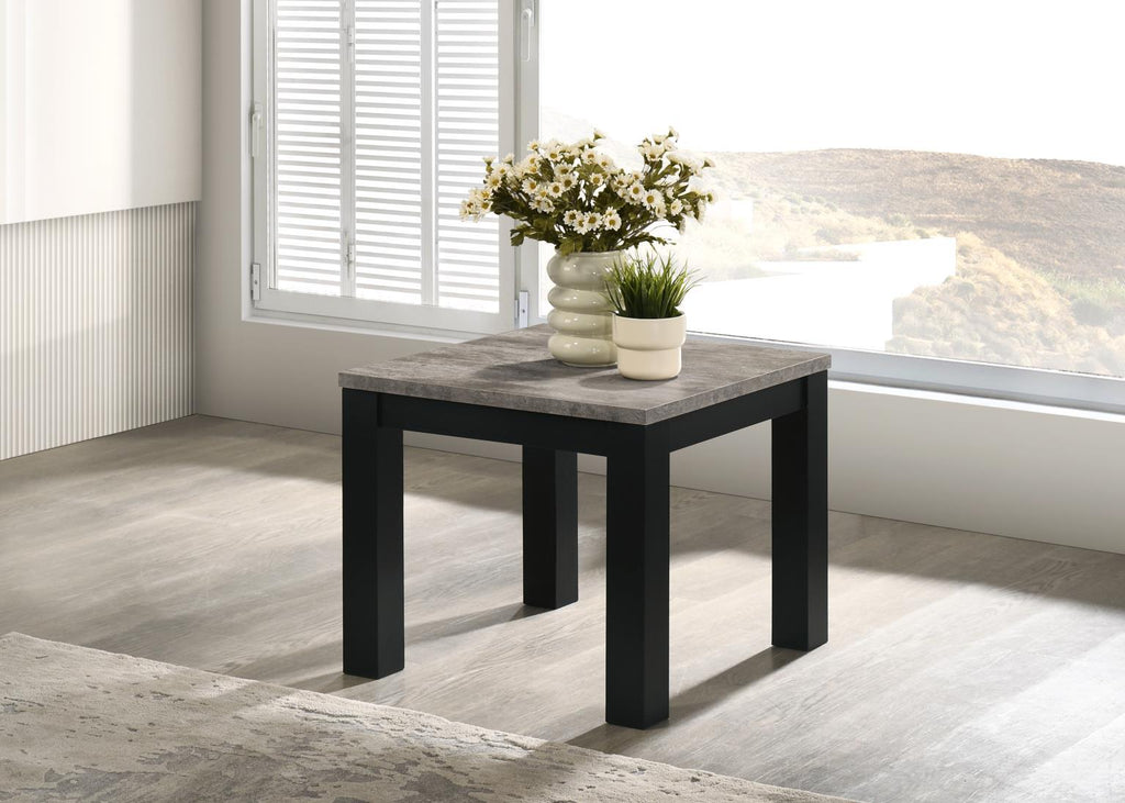 T232 - Melamine Top 3 Piece Table Set (Coffee And 2 End Tables) - Black / Gray - Stylish Home Furniture
