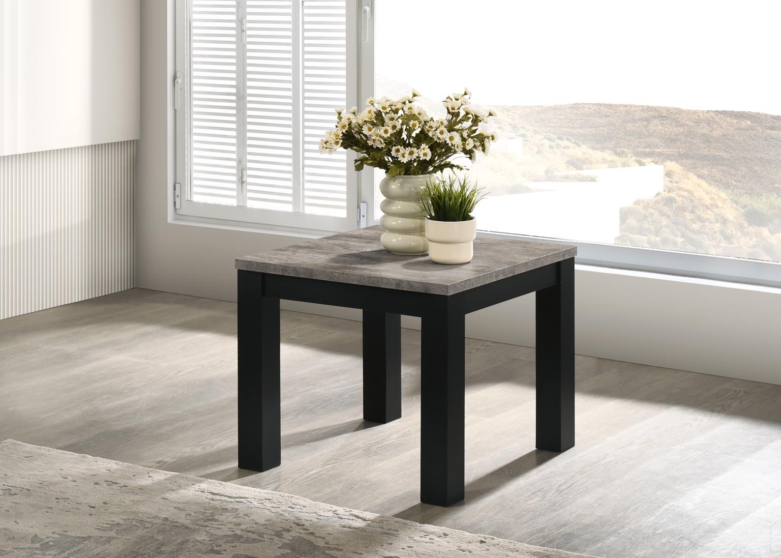 T232 - Melamine Top 3 Piece Table Set (Coffee And 2 End Tables) - Black / Gray - Stylish Home Furniture