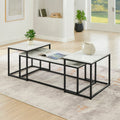 Vetra - Faux Marble 3 Piece Occasional Set - (Coffee & 2 End Tables) - Black / White - Stylish Home Furniture