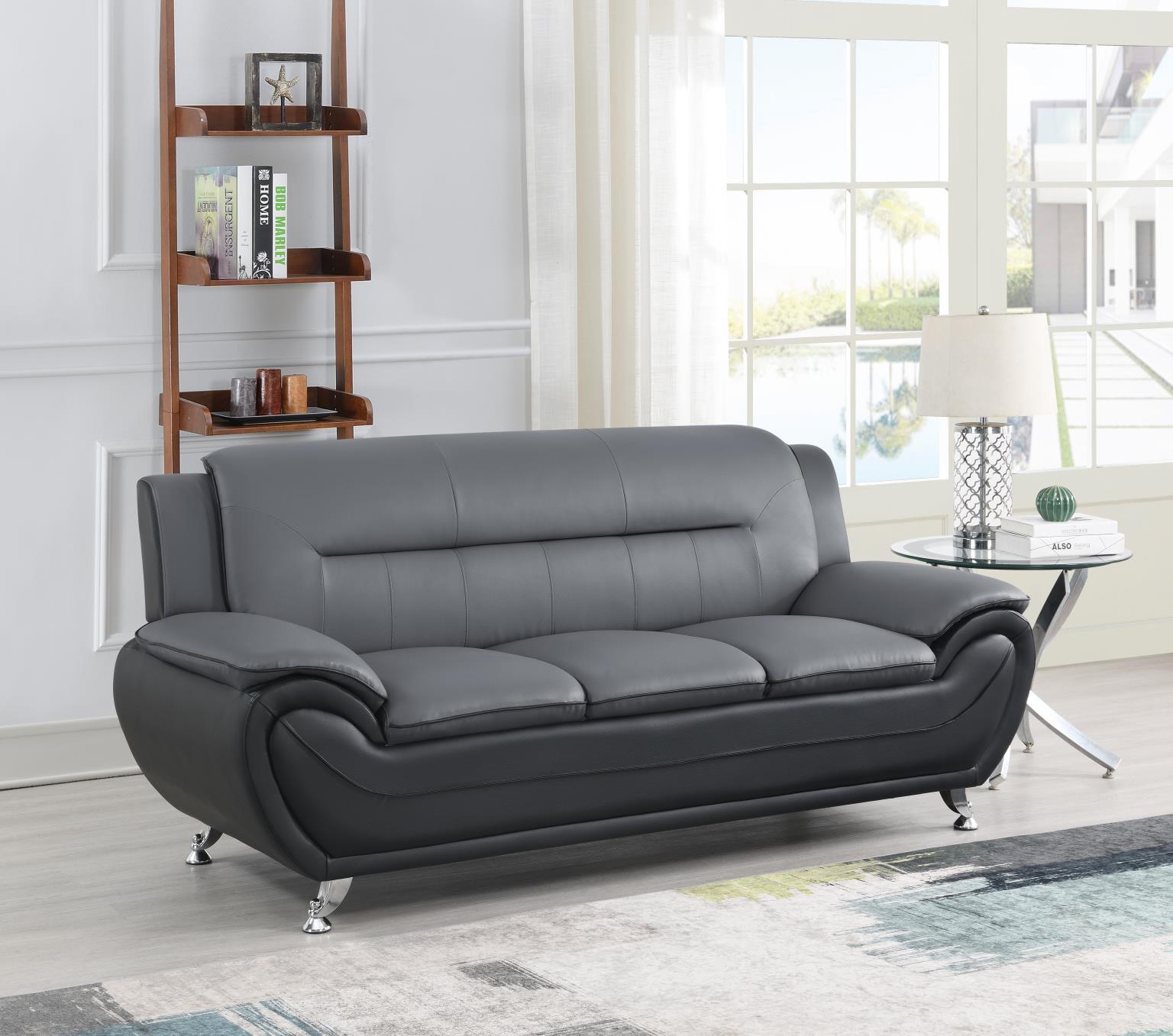 U485 - Sofa - Gray / Black - Stylish Home Furniture
