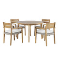 Arden - Round Patio Dining Table With 4 Patio Chairs - Natural - Stylish Home Furniture