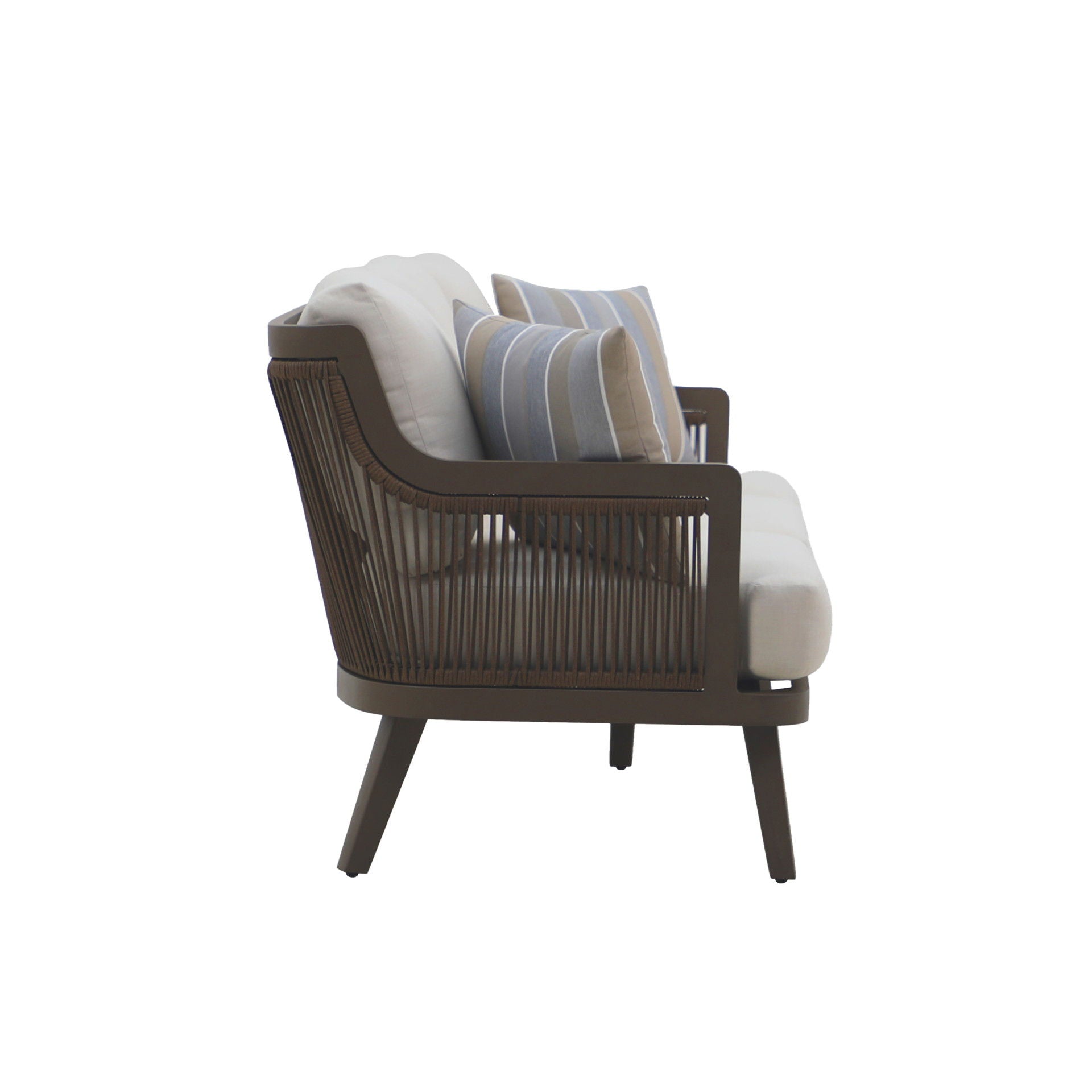 Genova - Patio Sofa With Two Accent Pillows - Gray - Stylish Home Furniture