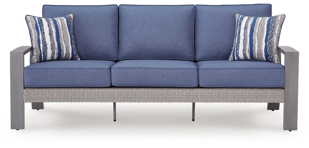 Half Moon Beach - Sofa With Cushion - Blue / Gray - Stylish Home Furniture