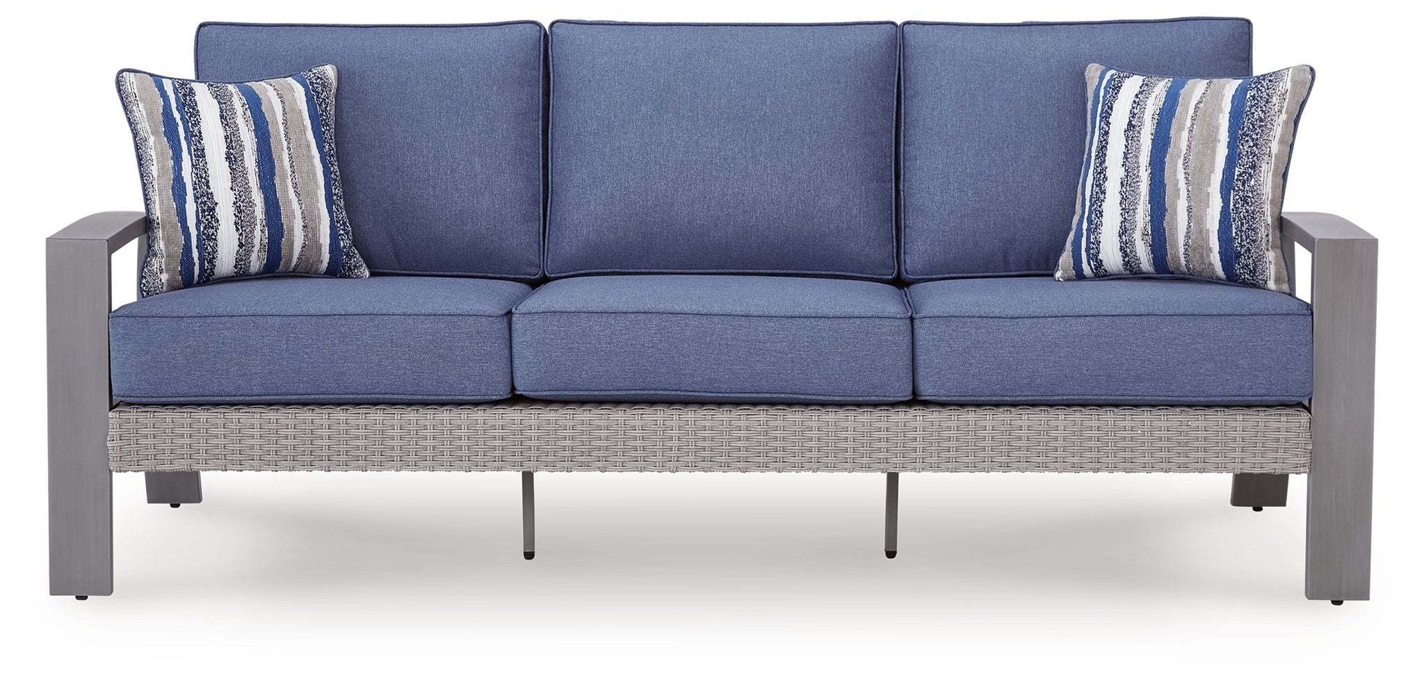 Half Moon Beach - Sofa With Cushion - Blue / Gray - Stylish Home Furniture