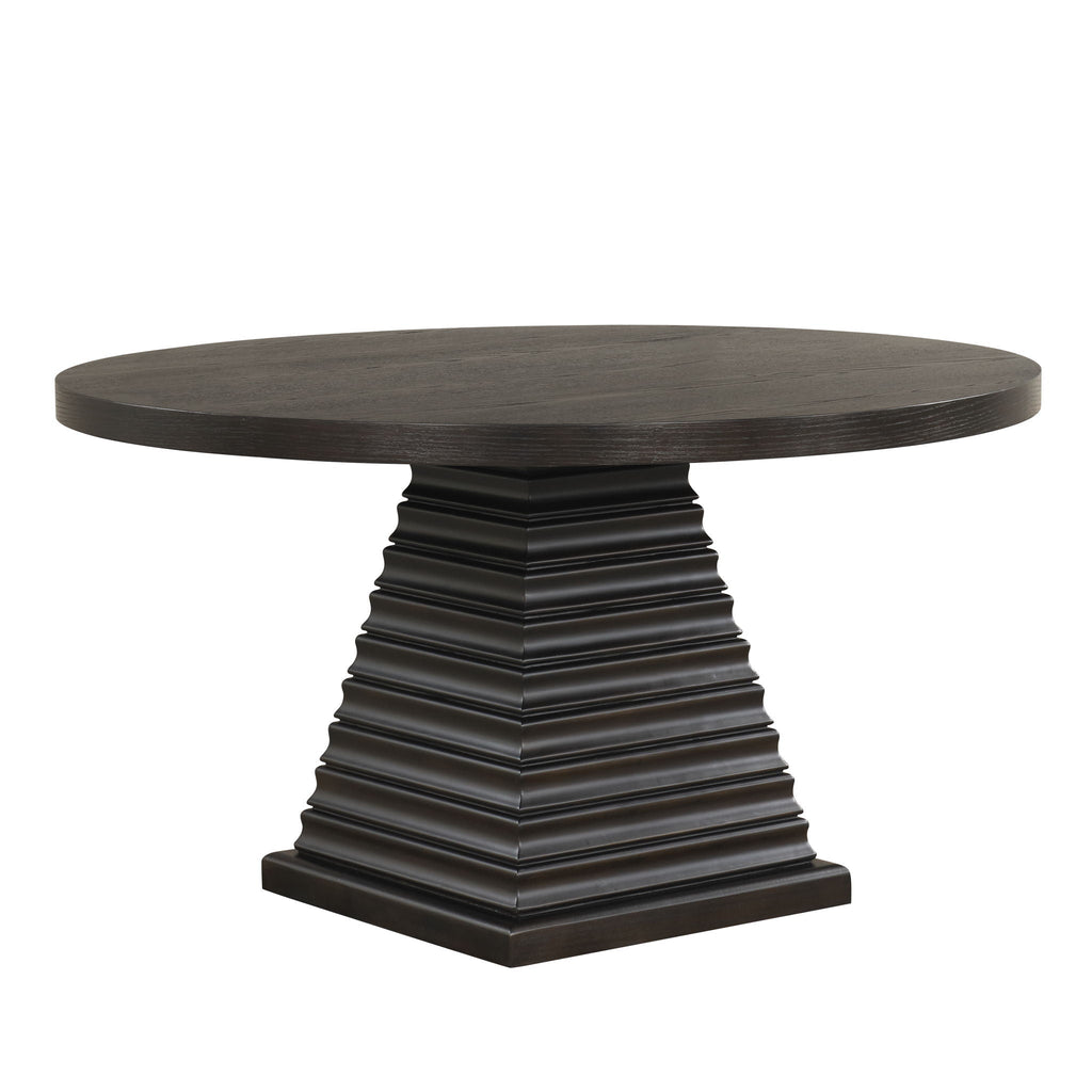 Plateau - 54" Round Dining Table - Top & Base - Dark Brown - Stylish Home Furniture