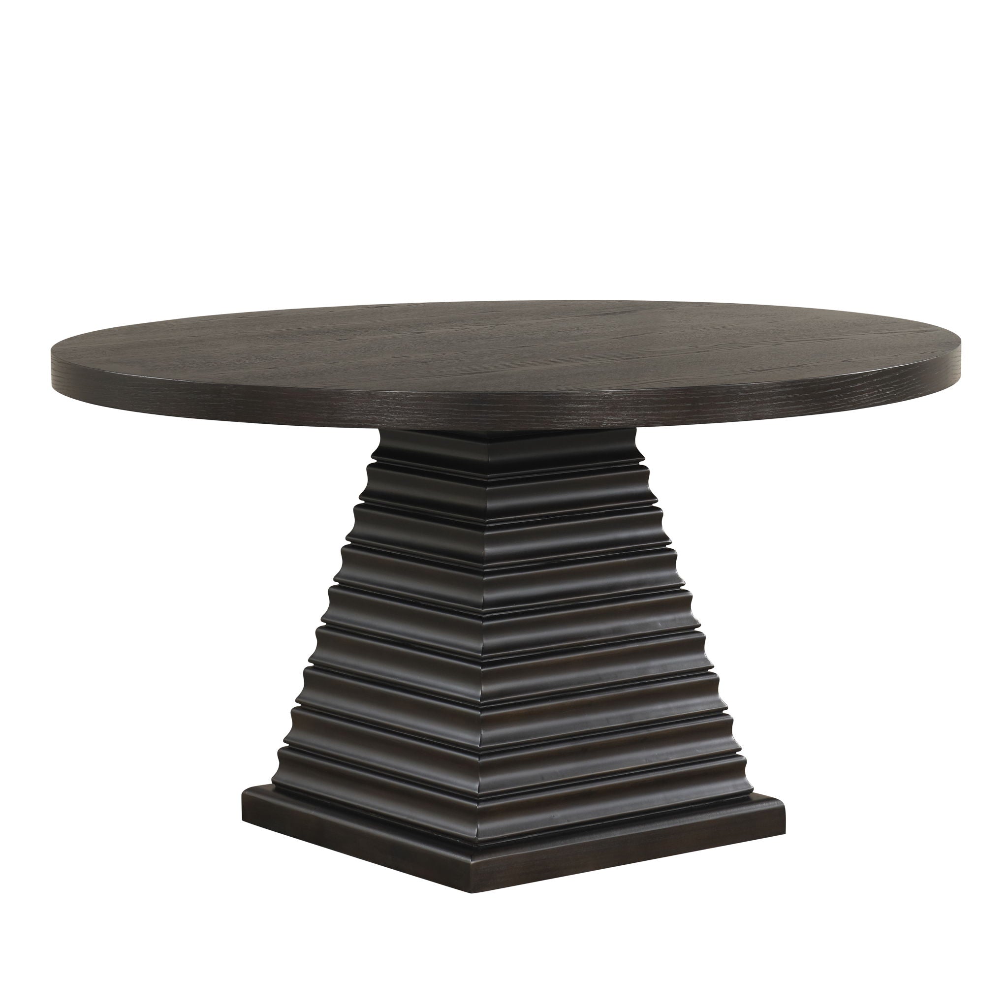 Plateau - 54" Round Dining Table - Top & Base - Dark Brown - Stylish Home Furniture