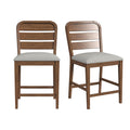 Glinda - Fabric Counter Chair (Set of 2) - Brown / Light Gray
