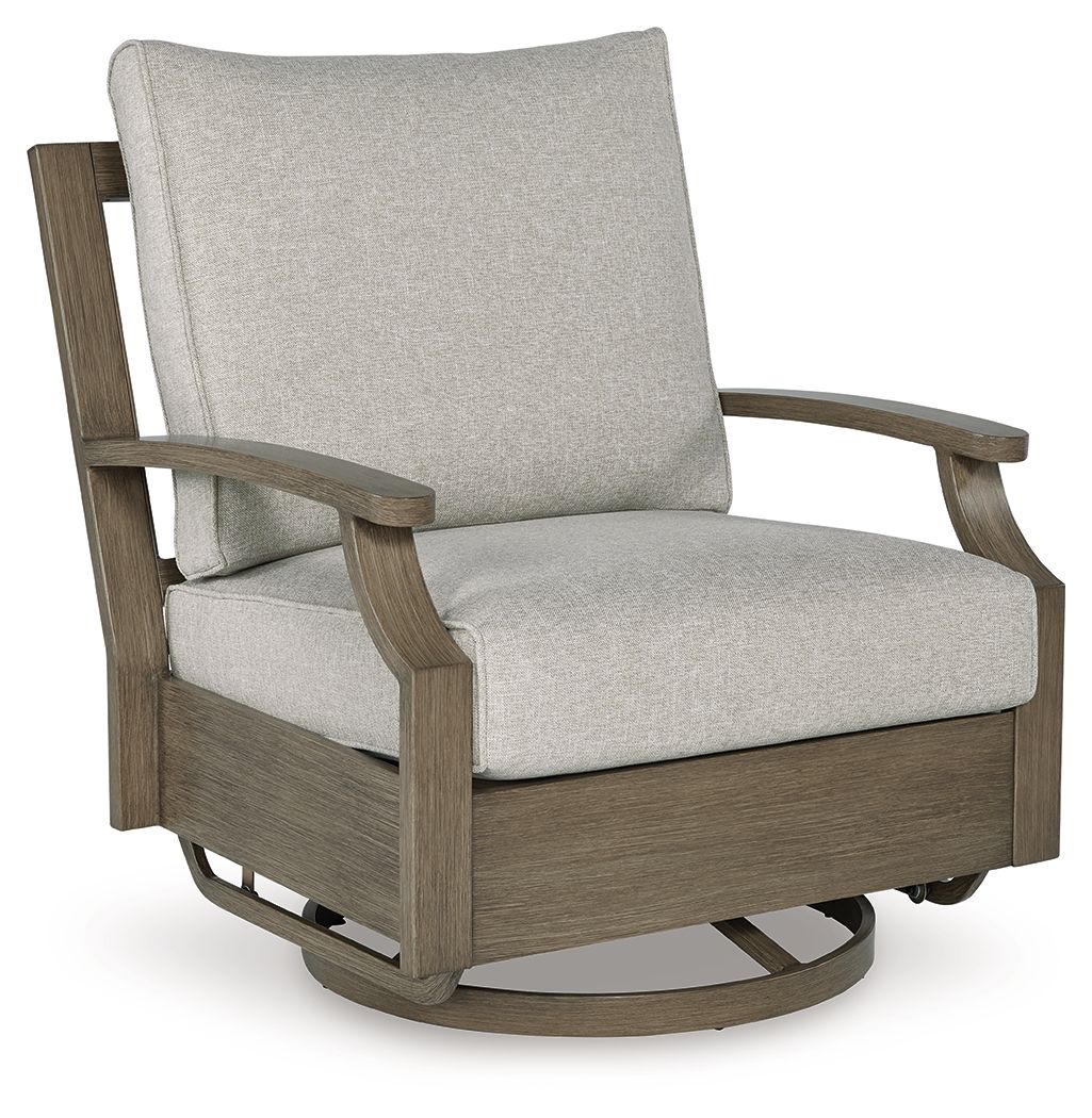 Rainier Ranch - Swivel Glider Chair With Cushion - Brown / Beige - Stylish Home Furniture