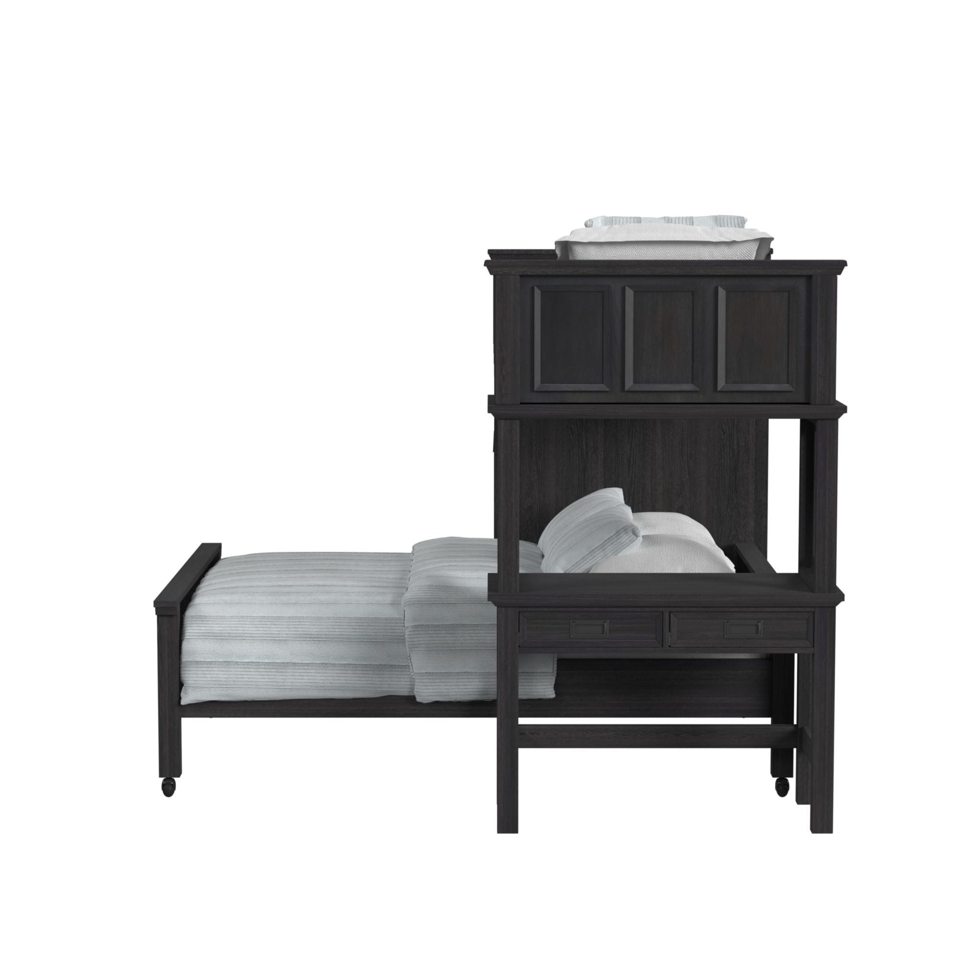 Hampton Kids - Loft With Staircase And Desk With Speaker Bedroom Set - Stylish Home Furniture