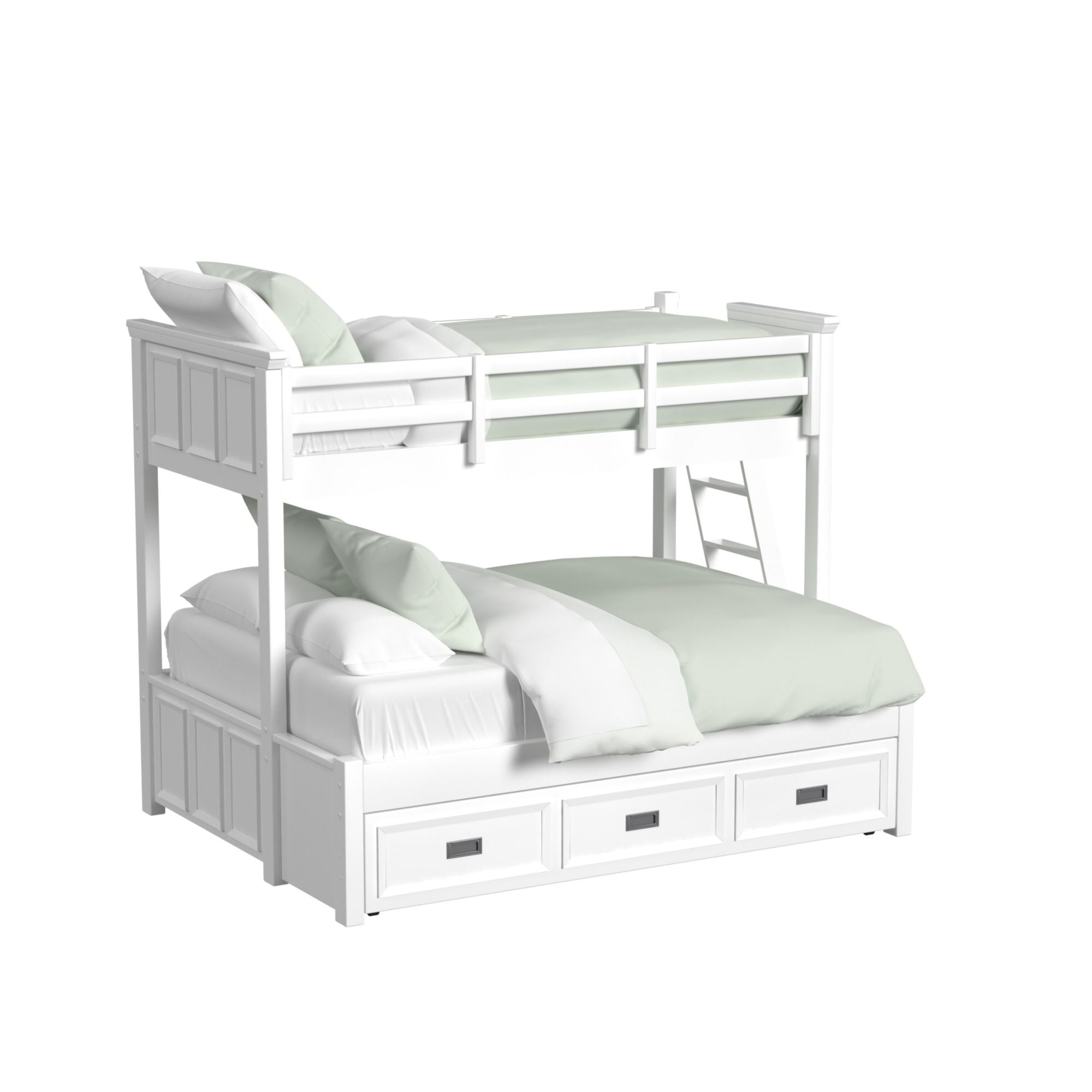 Hampton Kids - Bunk With Ladder And Trundle Bedroom Set - Stylish Home Furniture