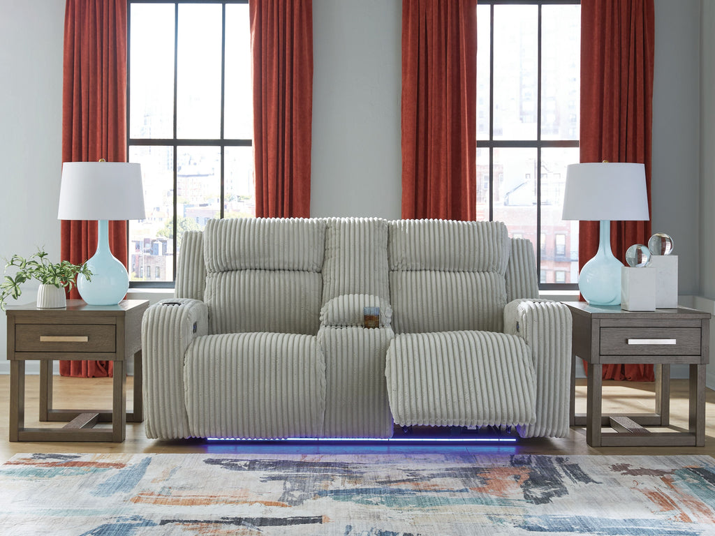 Forest Lake - Power Reclining Loveseat With Console / Adj Headrest - Stylish Home Furniture