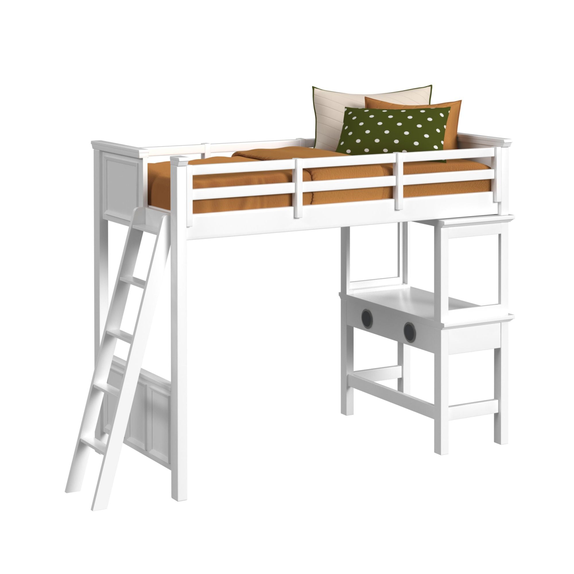 Hampton Kids - Loft With Ladder And Desk With Speaker Bedroom Set - Stylish Home Furniture