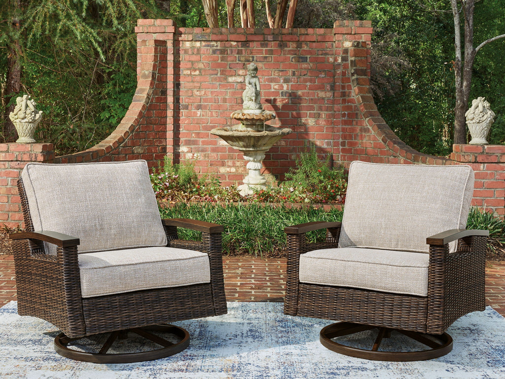 Monterey Point - Swivel Lounge Chair (Set of 2) - Dark Brown - Stylish Home Furniture