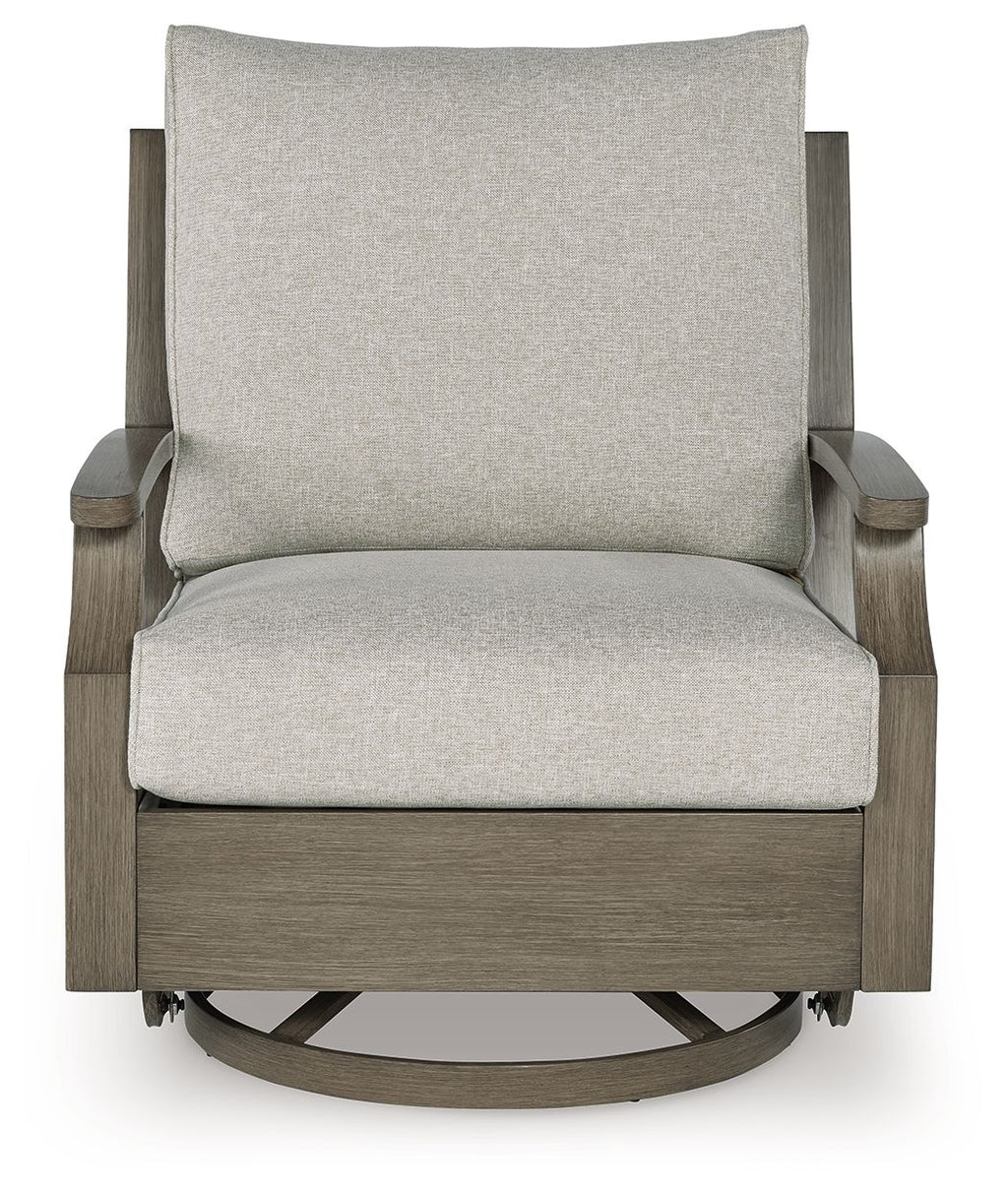 Rainier Ranch - Swivel Glider Chair With Cushion - Brown / Beige - Stylish Home Furniture
