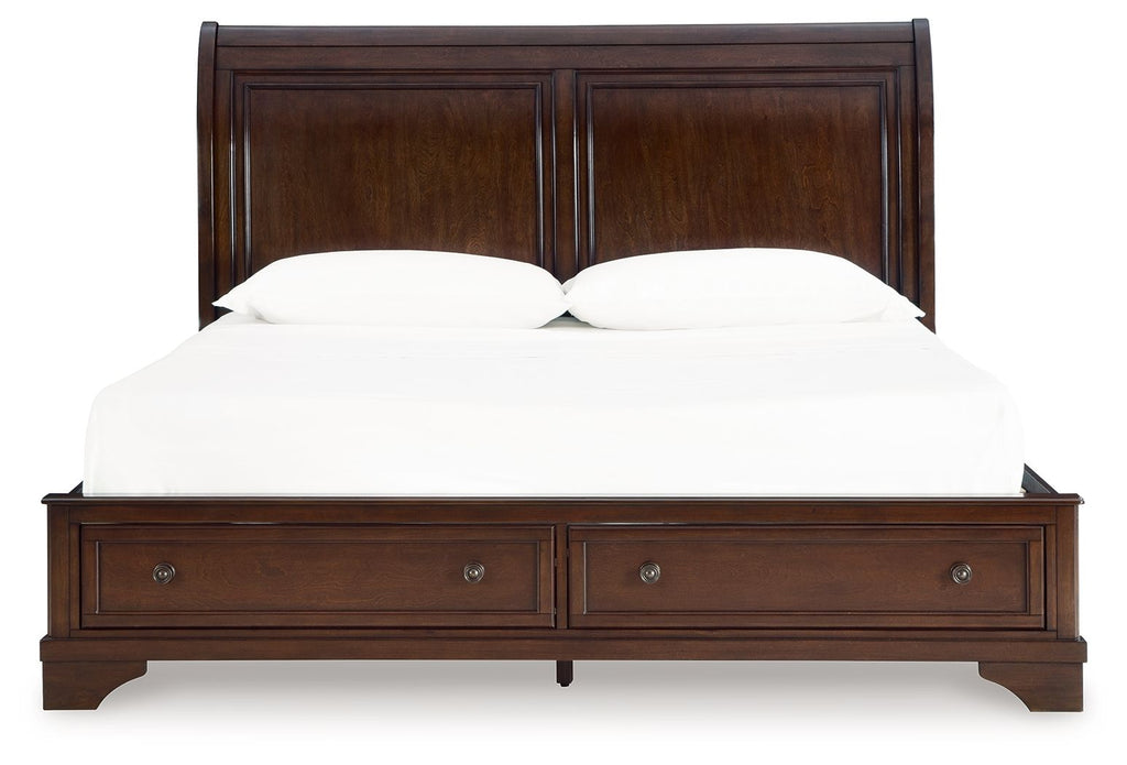 Trellington - King Sleigh Storage Bed - Brown - Stylish Home Furniture