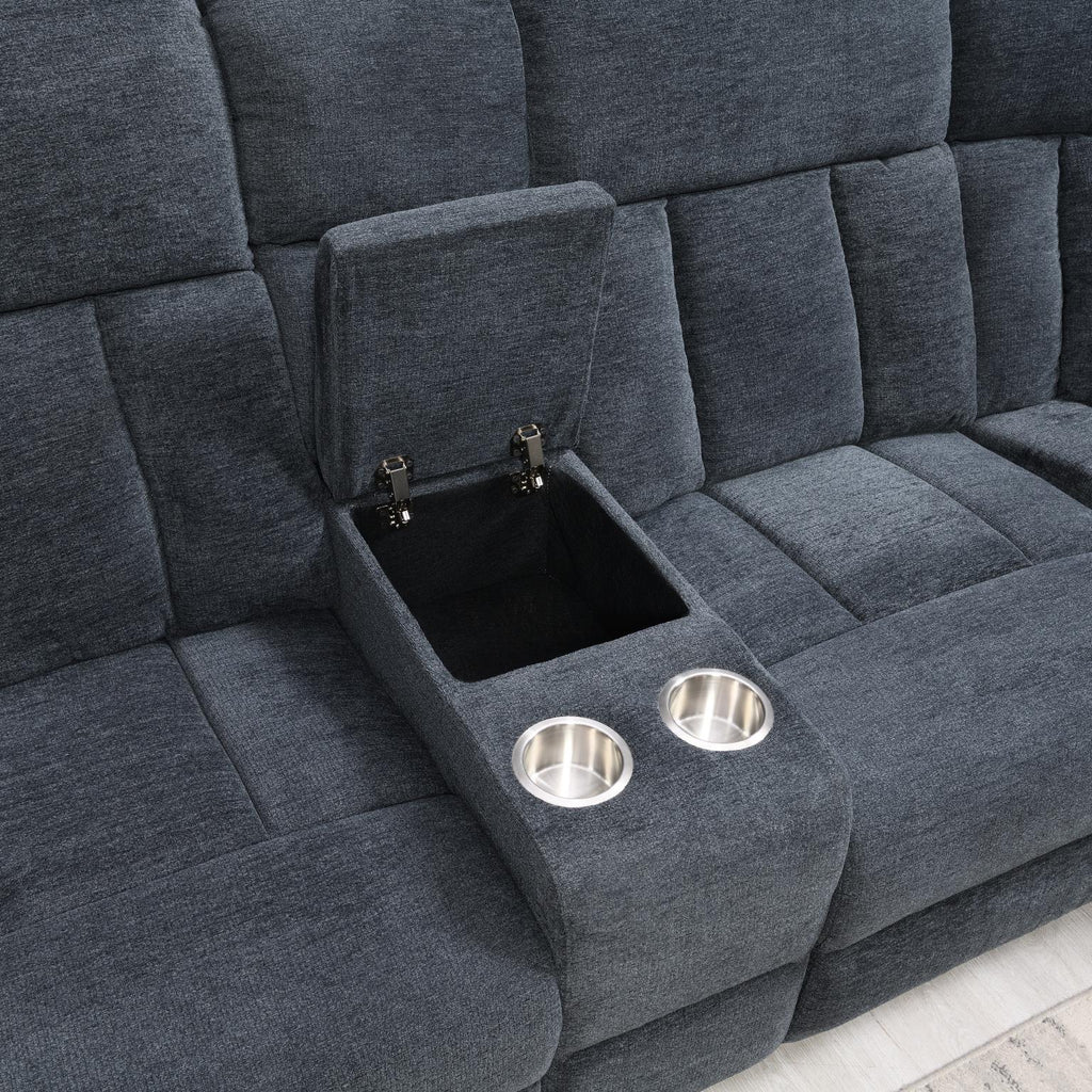 U84 - Motion 3 Piece Sectional - Gray - Stylish Home Furniture