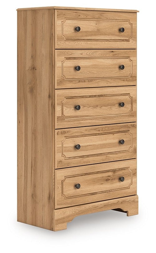 Aleaport - Five Drawer Chest - Warm Brown - Stylish Home Furniture