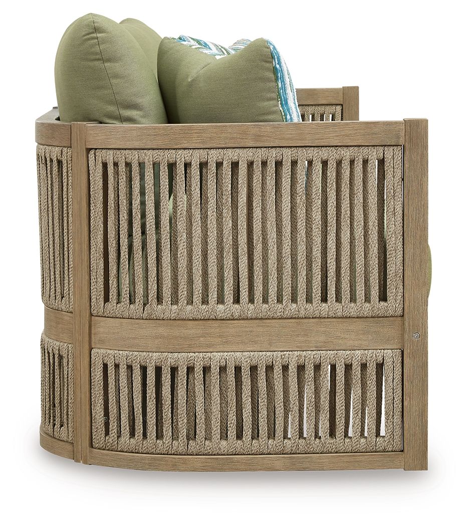 Serena Shores - Sofa With Cushion - Beige / Green - Stylish Home Furniture