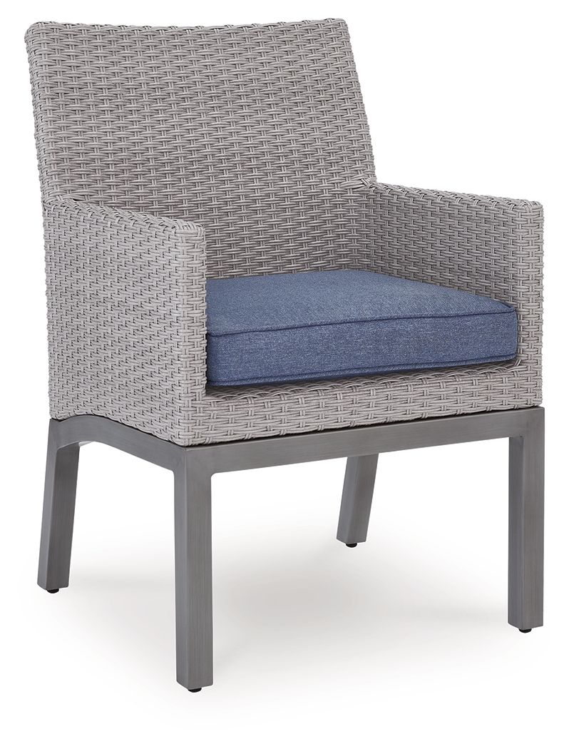 Half Moon Beach - Arm Chair With Cushion (Set of 2) - Blue / Gray - Stylish Home Furniture