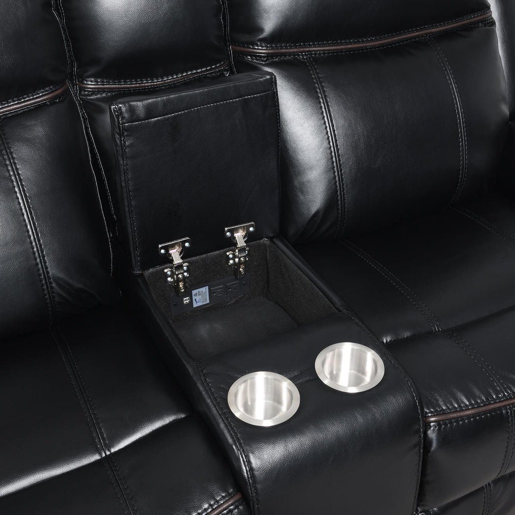 U105 - Motion Loveseat - Black