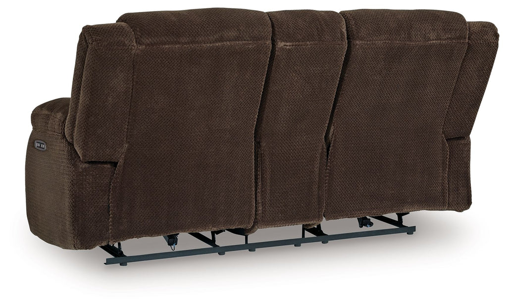 Free Wake - Double Relcining Power Loveseat With Console - Chocolate - Stylish Home Furniture