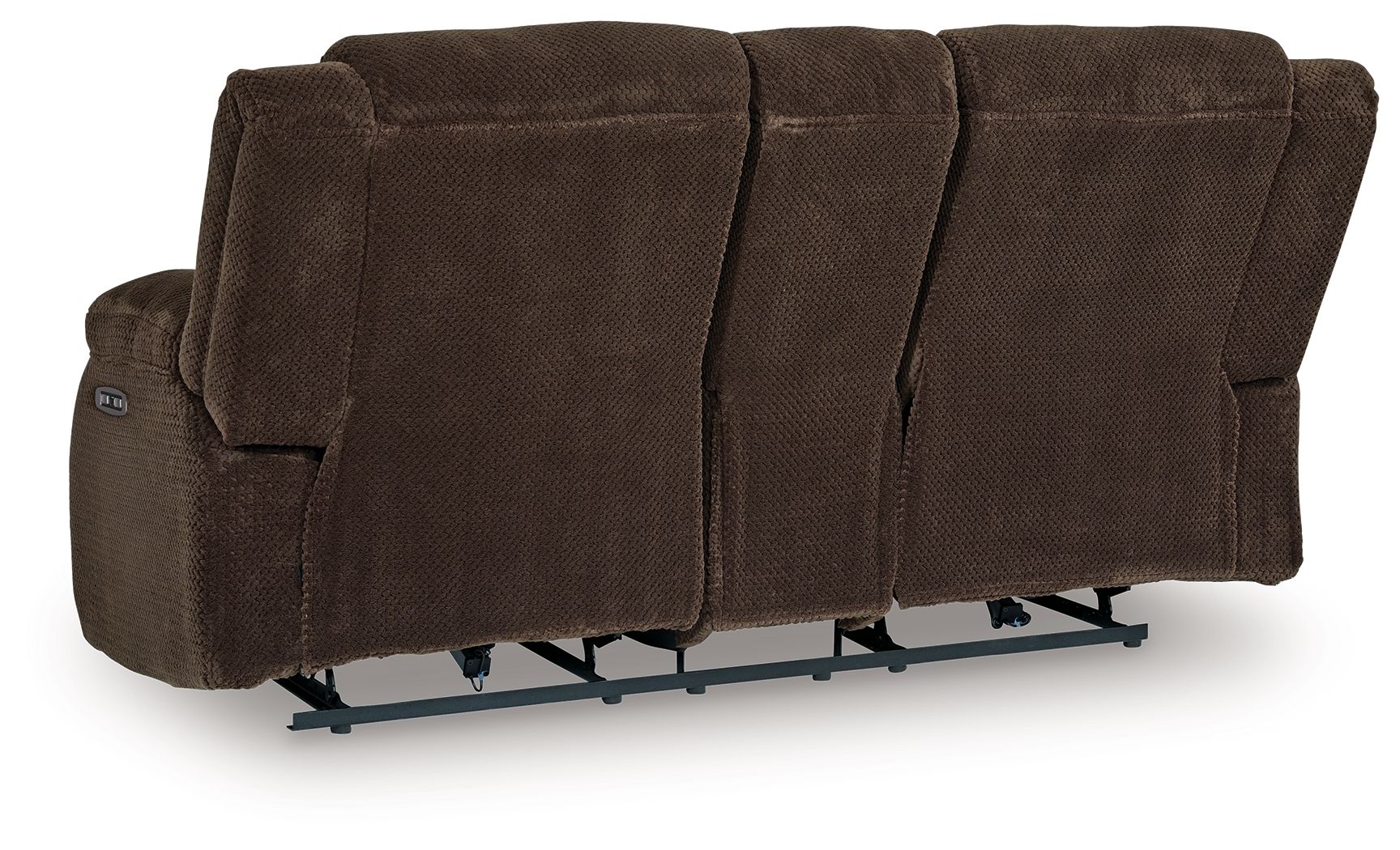 Free Wake - Double Relcining Power Loveseat With Console - Chocolate - Stylish Home Furniture