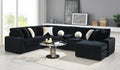 U281 - 6 Piece Setional With Right Chaise (1 LAF + 1 Wedge + 2 Armless Chair + 1 Console + 1 RAF Chaise) - Black - Stylish Home Furniture