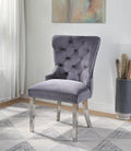 D2082 - Velvet Dining Side Chair With Chrome Legs (Set of 2)