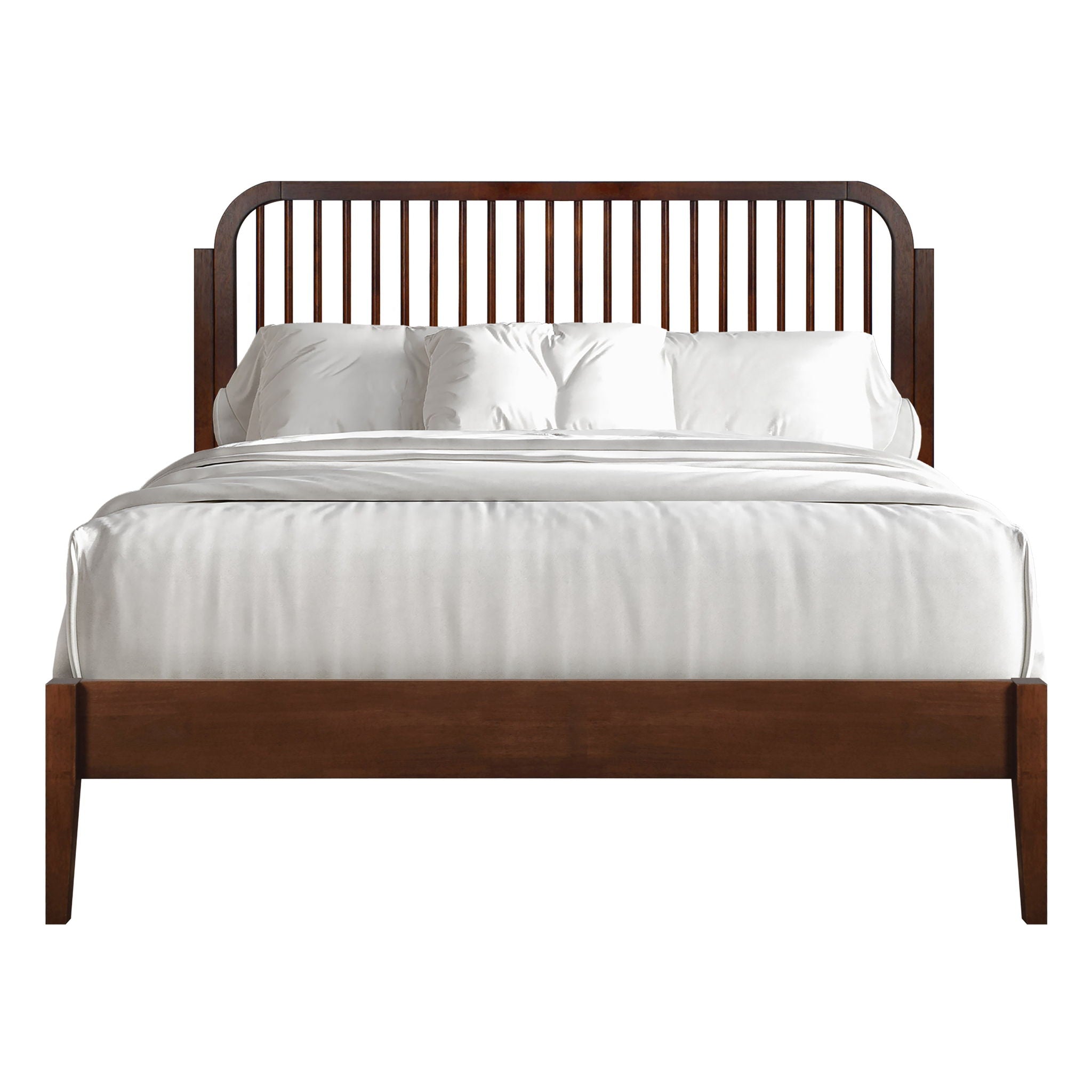 Soma - 5/0 Platform Spindle Queen Bed - Walnut - Stylish Home Furniture