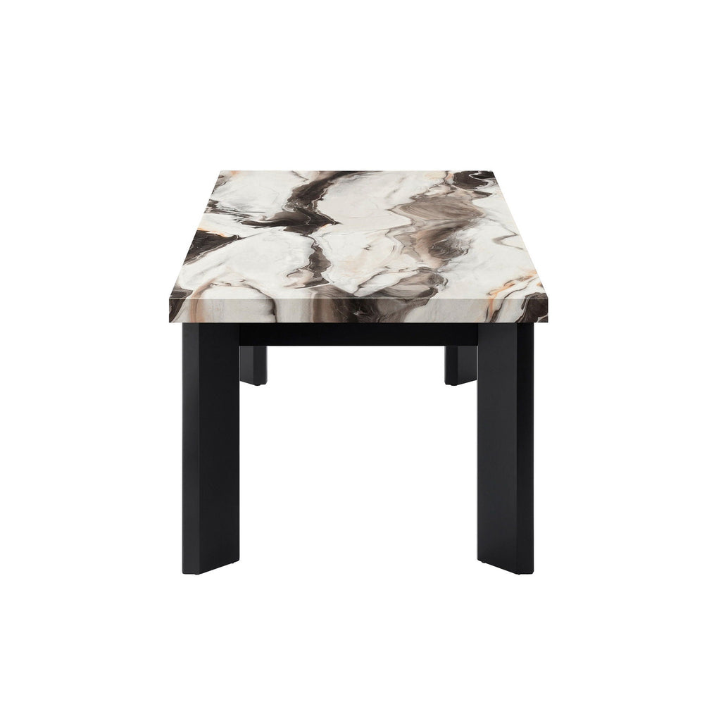 Strata - Faux Marble 3 Piece Occasional Set (1 Coffee & 2 End Tables) - Black / White - Stylish Home Furniture
