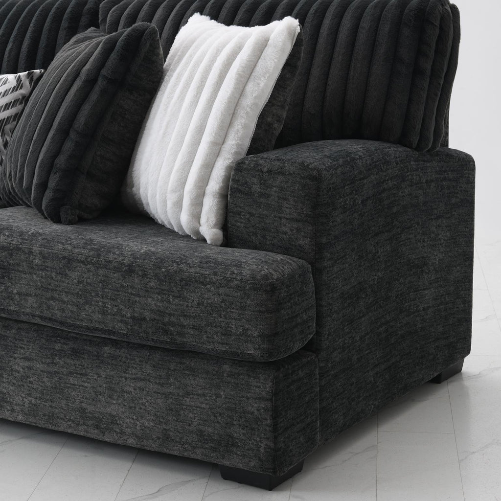 U257 - 3 Piece Sectional - Dark Gray - Stylish Home Furniture