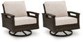 Monterey Point - Swivel Lounge Chair (Set of 2) - Dark Brown - Stylish Home Furniture