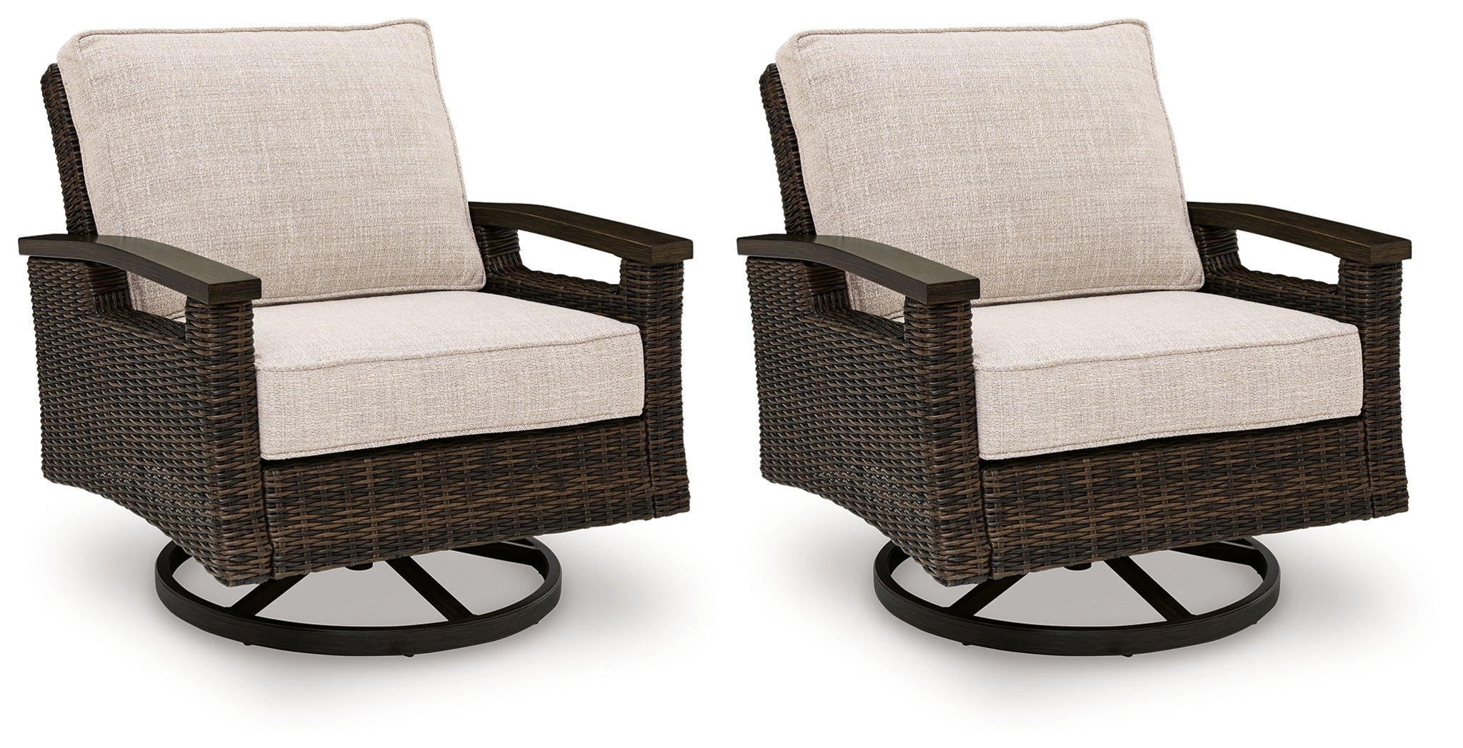 Monterey Point - Swivel Lounge Chair (Set of 2) - Dark Brown - Stylish Home Furniture