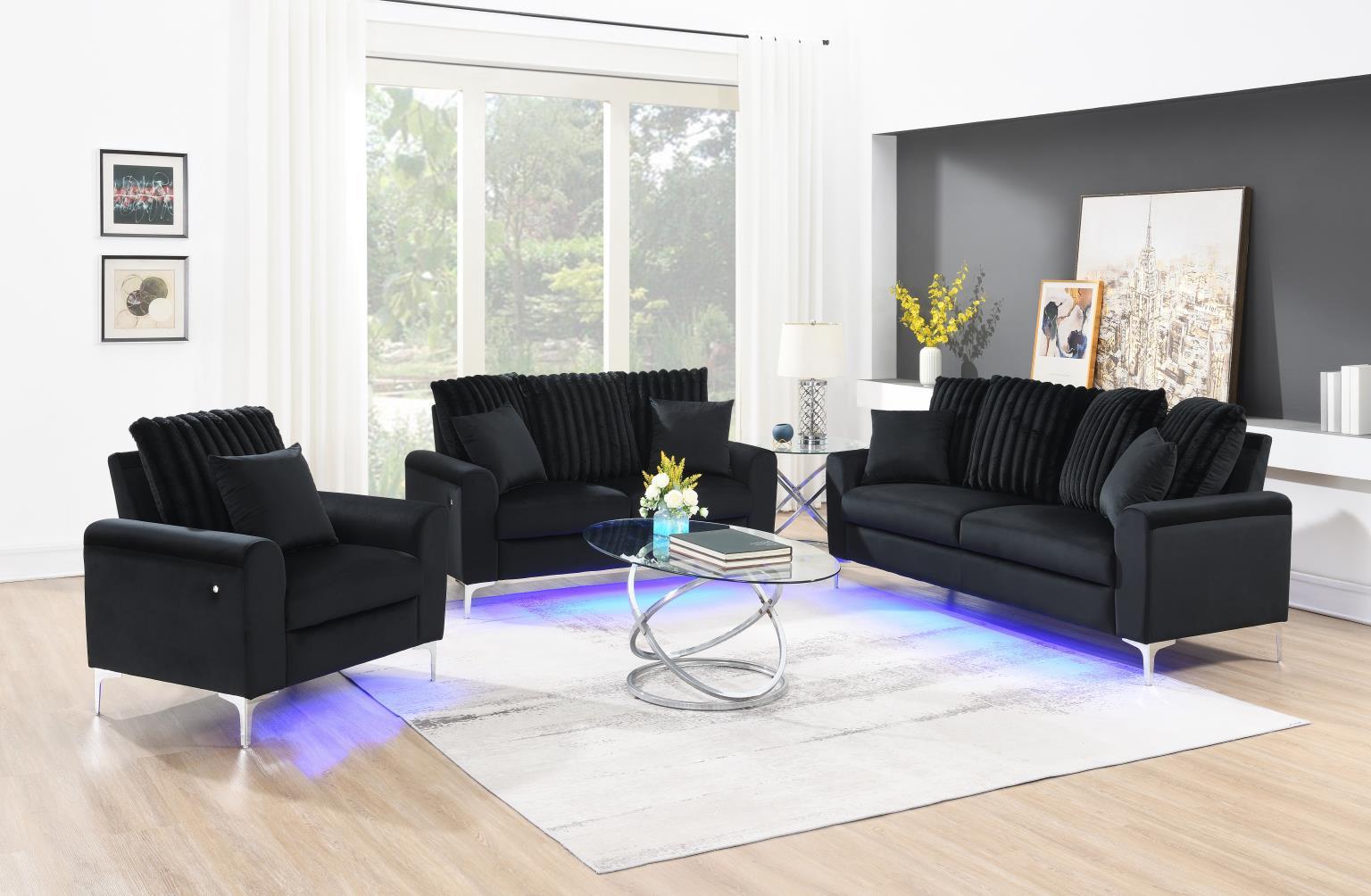 U480 - Sofa & Loveseat - Black - Stylish Home Furniture