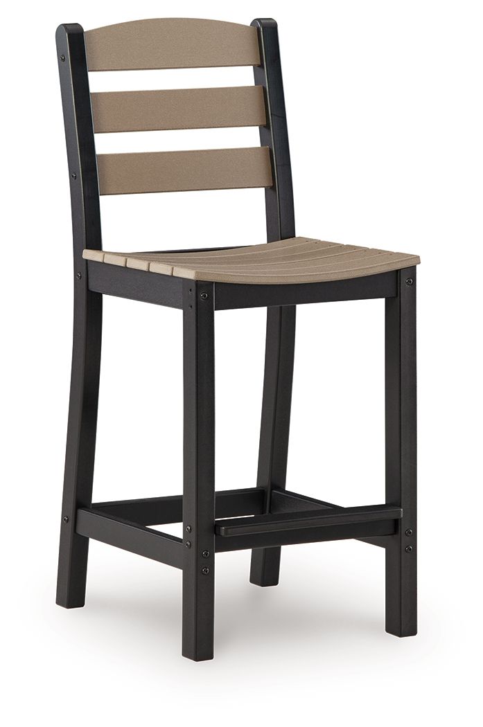 Shoreline Beach - Outdoor Counter Table And 2 Barstools (Set of 3) - Black / Beige - Stylish Home Furniture