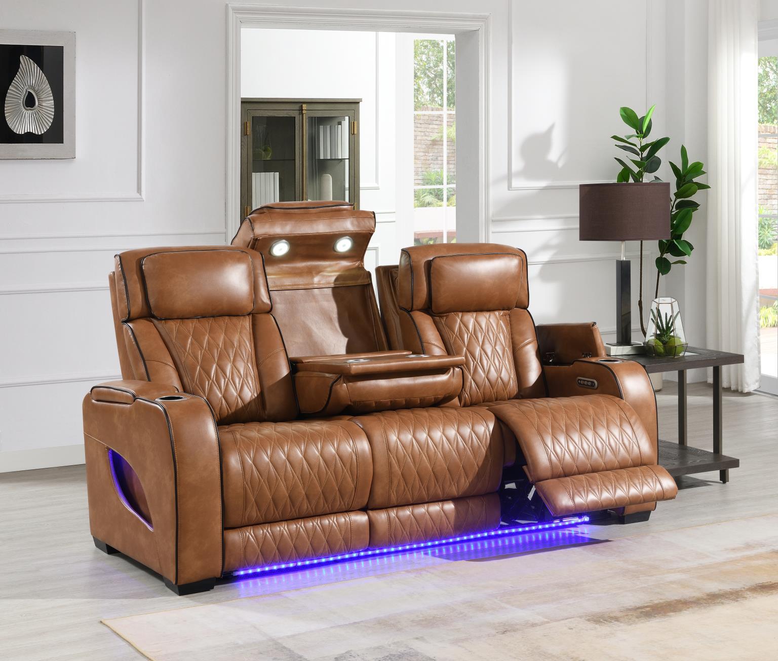 U72 - Power Reclining Sofa - Brown - Stylish Home Furniture