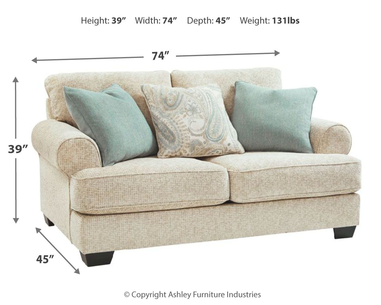 Monaghan - Loveseat - Sandstone - Stylish Home Furniture