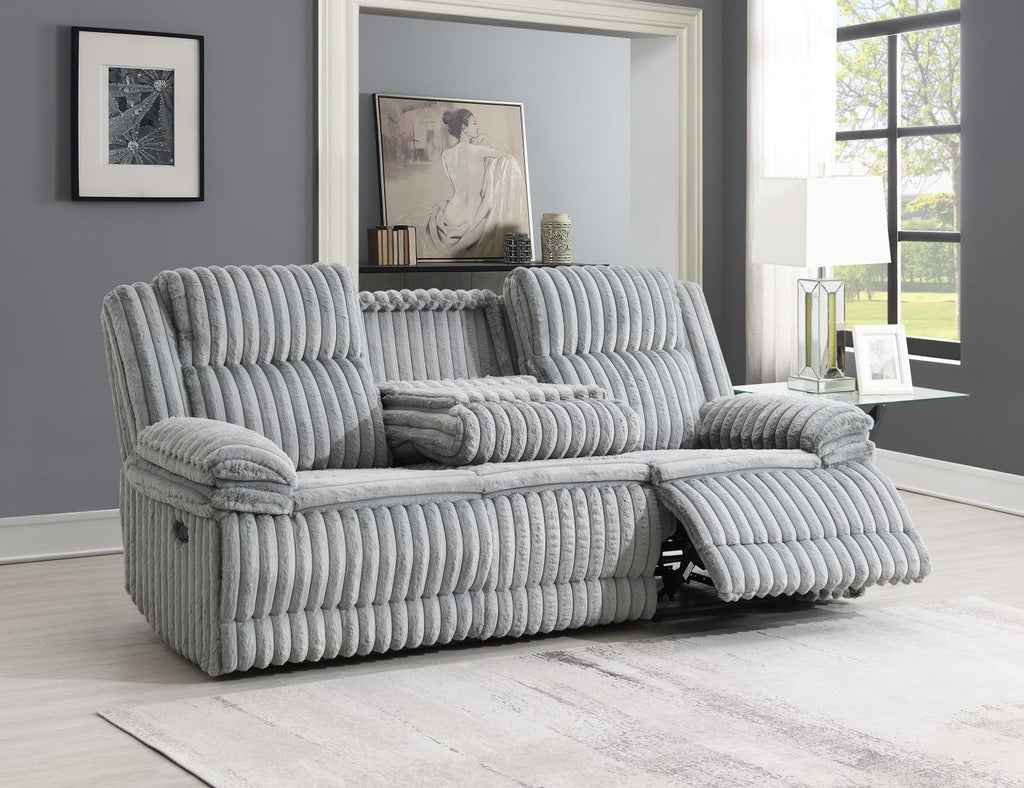 U113 - Corduroy Motion Sofa With Dropdown - Gray - Stylish Home Furniture