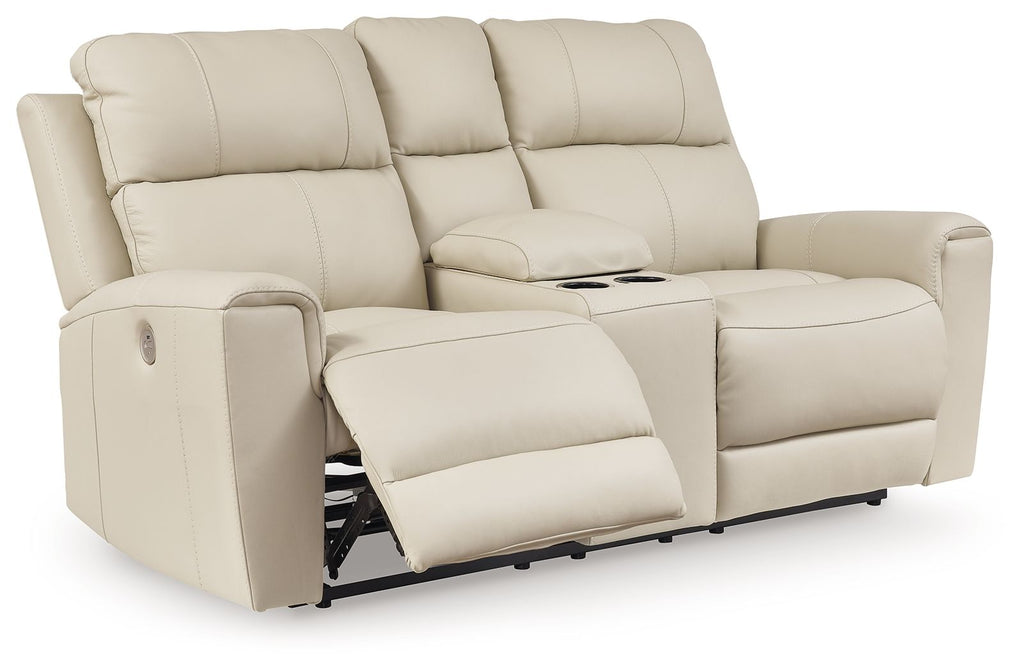 Dahlmoore - Dbl Power Reclining Loveseat With Console - Almond - Stylish Home Furniture