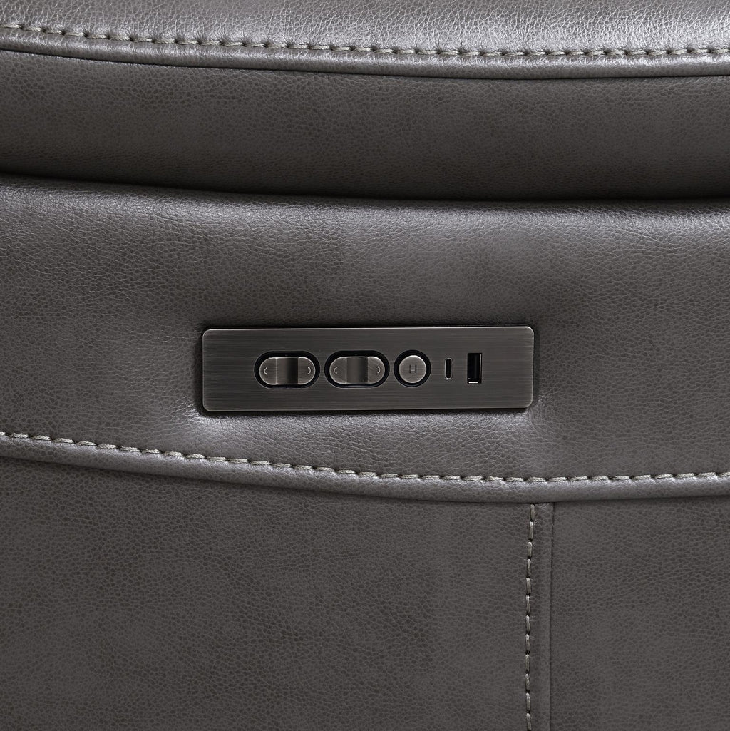 U108 - Gel Leather Reclining Chair - Gray