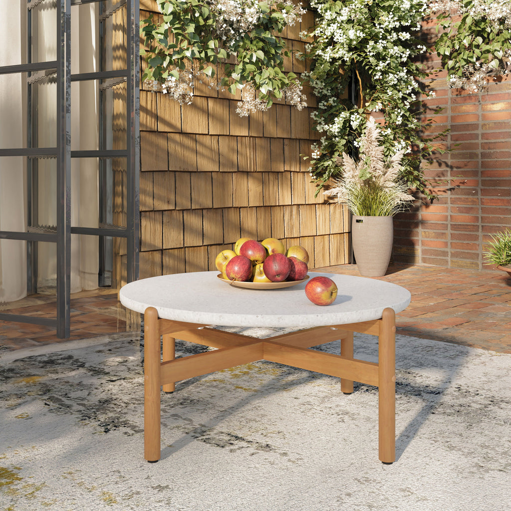 Solstice - Coffee Table With Terrazo Top - White - Stylish Home Furniture