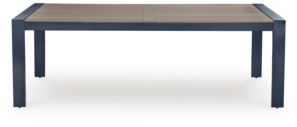East Beach - Rectangular Dining Table With Umbrella Option - Blue - Stylish Home Furniture