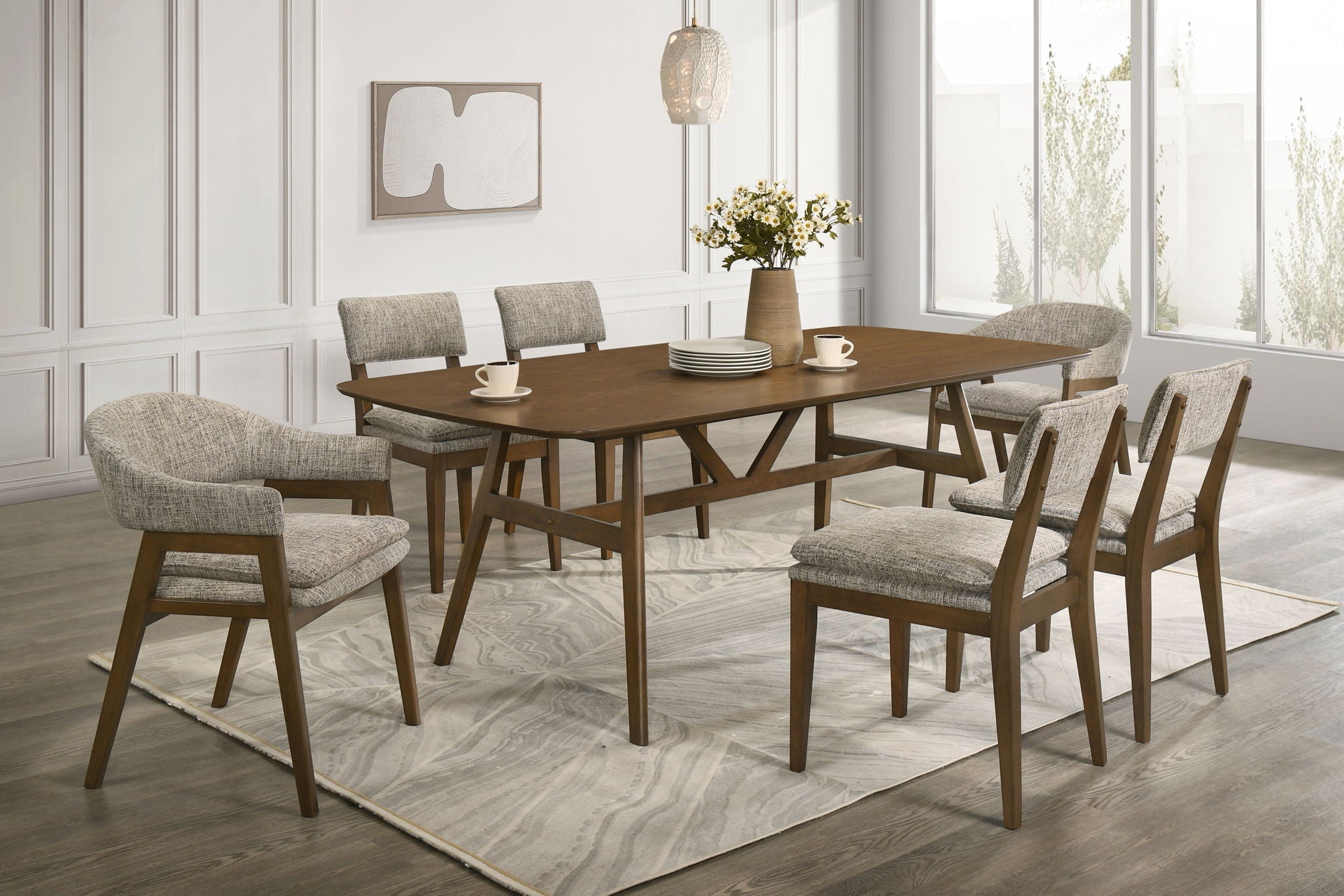 Miller - 39" Square Dining Table - Walnut - Stylish Home Furniture