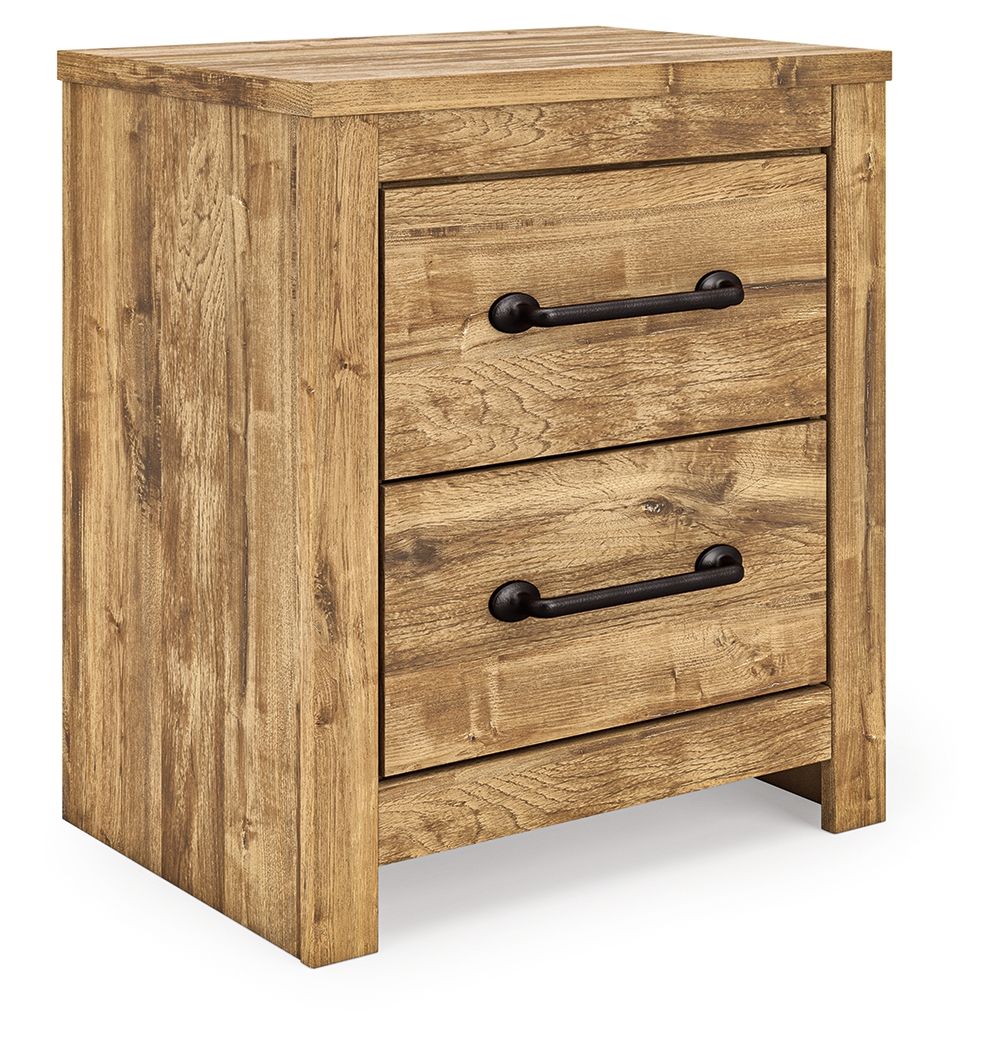 Maystonna - Two Drawer Night Stand - Brown - Stylish Home Furniture