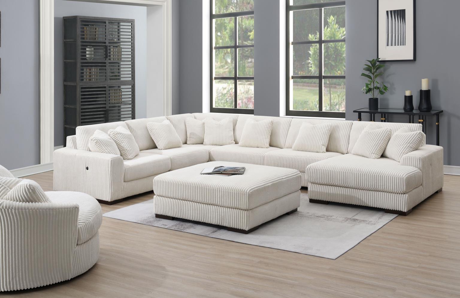 U244 - Ottoman - Ivory - Stylish Home Furniture