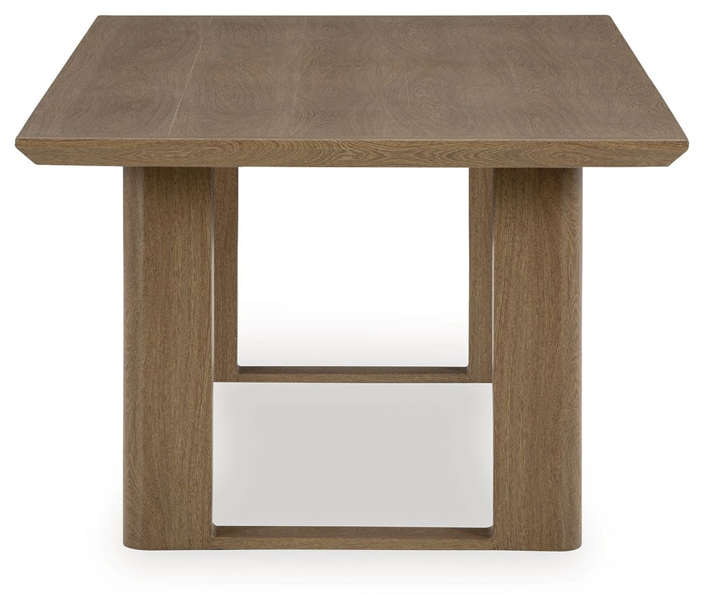Serene Bay - Rectangular Dining Table With Umbrella Option - Dark Brown