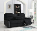 U181 - Corduroy Motion Sofa With Drop Down Table - Black - Stylish Home Furniture